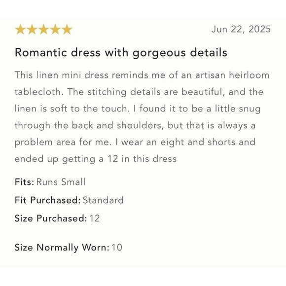 NWT Size 14-Anthro Linen Cotton Puff-Sleeve Embroidered Mini Dress (NWT US$ 228) - Picture 14 of 16